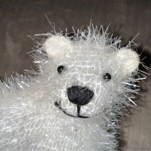 Polar Bear White Fuzzy Sparkling Bear Figure